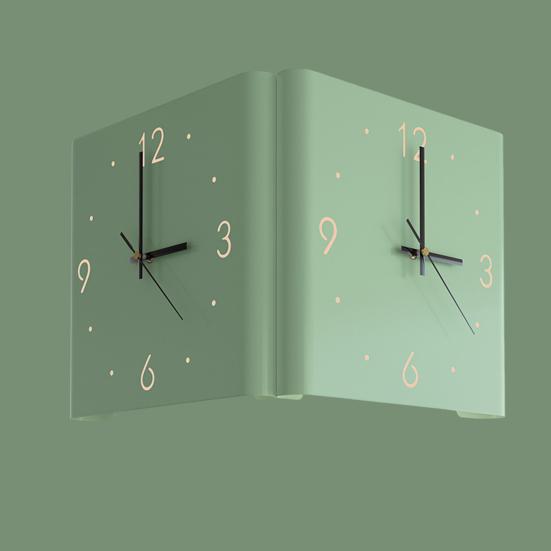 Светящиеся угловые настенные часы с полыми цифрами Бесшумная работа Простая установка Работающие от батареек двухсторонние угловые настенные часы