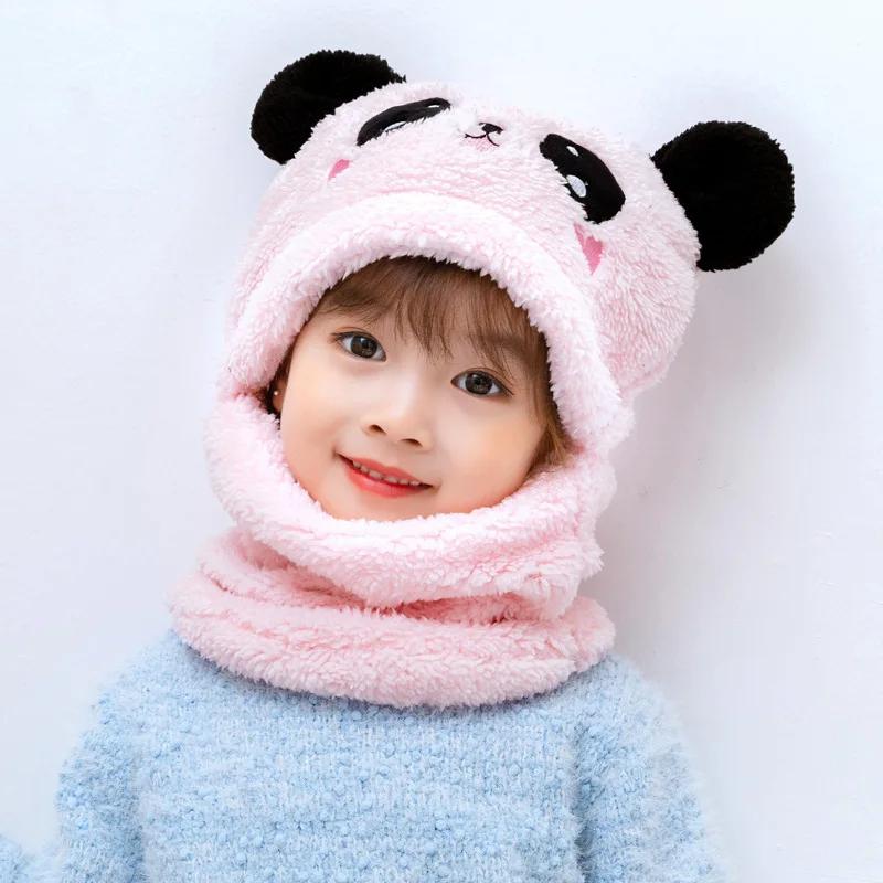 Зимняя шапка для малышей 2-8 лет с флисовой подкладкой для девочек и мальчиков, детские шапочки с ушками, шарф-балаклава, вязаная шапка-бини, балаклава, шапки-маски