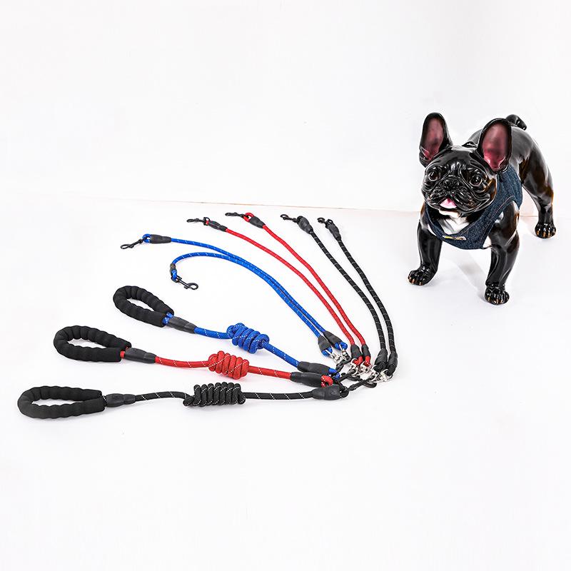 «Светоотражающий радужный поводок для двух собак — моноволоконный поводок для домашних животных»