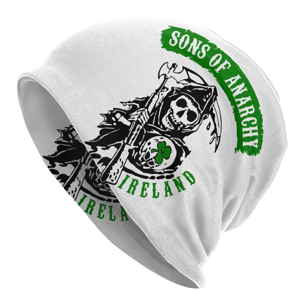 Хардкорная кепка в стиле панк-рок «Сыны анархии», крутая женская шапка унисекс, уличная шапка Skullies, весенняя теплая вязаная шапка двойного назначения