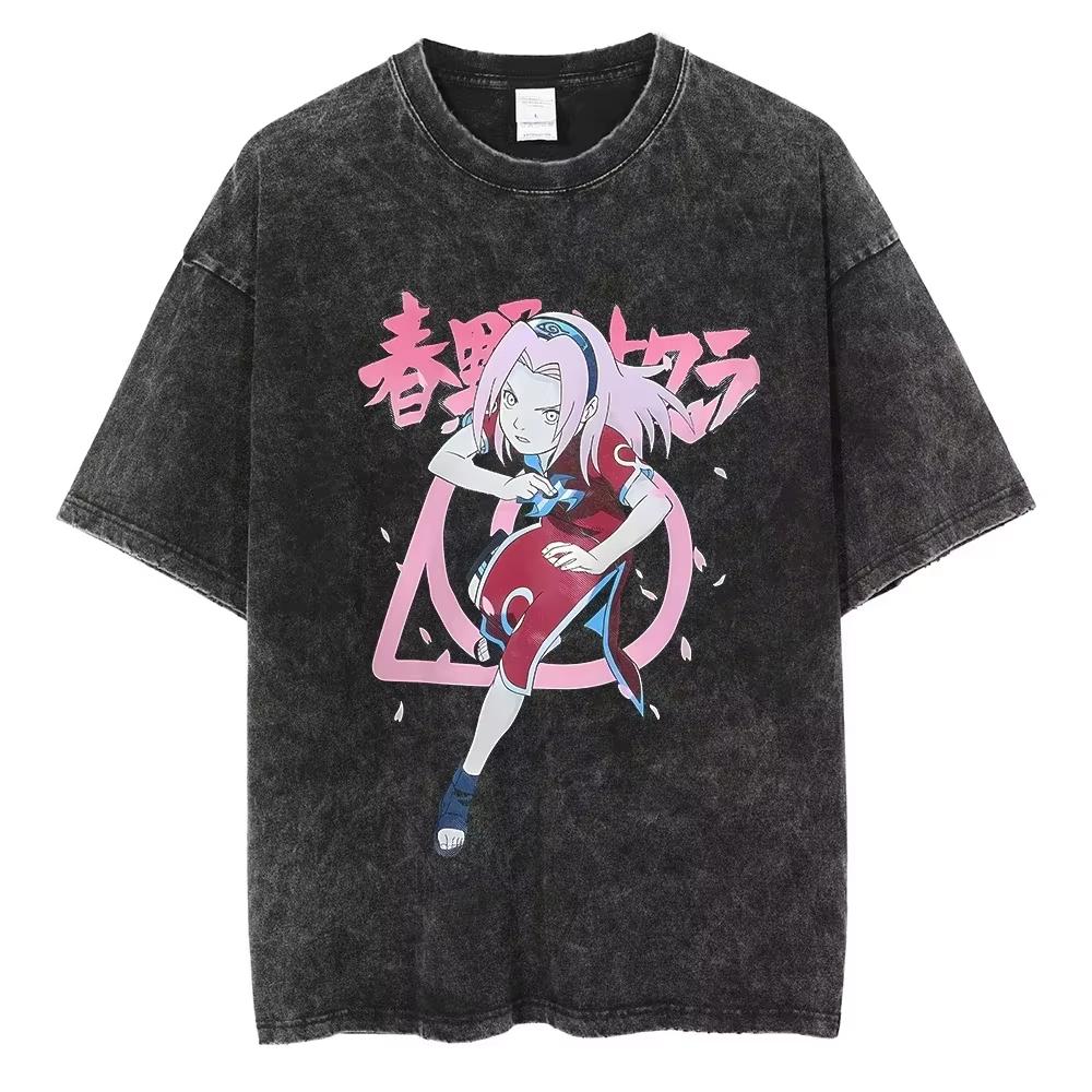 New Hip Hop Vintage Tshirt Men Streetwear Harajuku Japanese Anime Print Tee Summer Fashion Short Sleeve Cotton Top