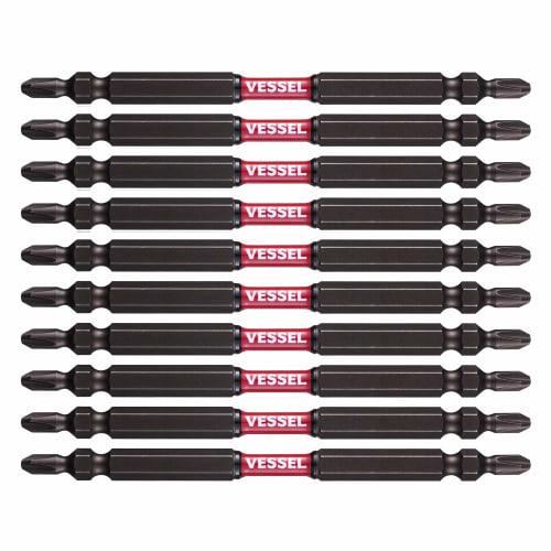 VESSEL Sakisbo Slim Torsion Bit Double Head +2 x 4.5 x 110mm Set of 10 SDT10P2110F