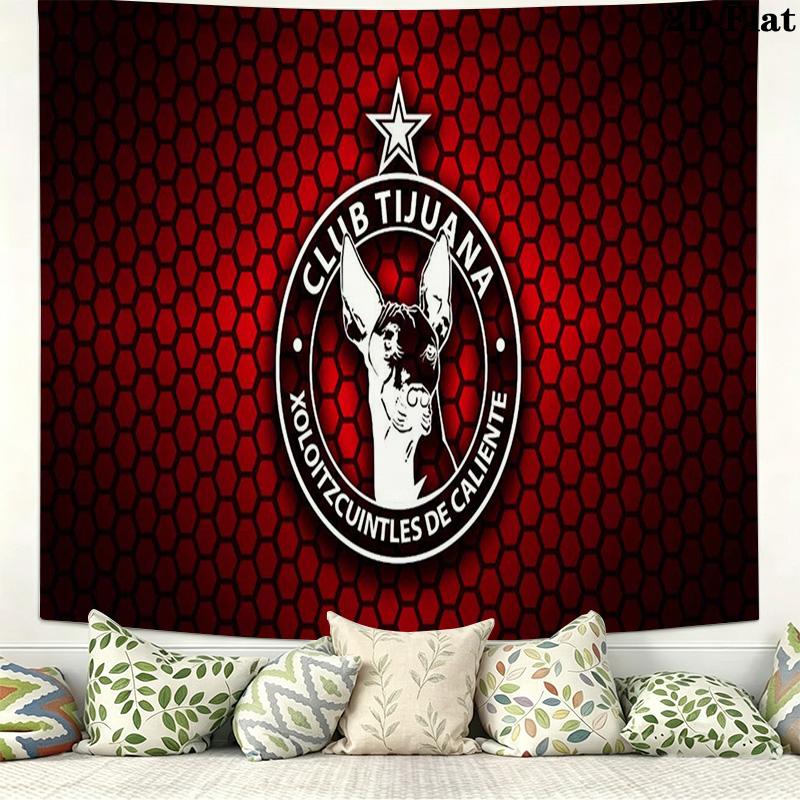 Club Tijuana Logo Wall Tapestry Aesthetic Wall Hanging Printed Fabric Blanket Decorative Tapestries for Bedroom Living Room Home Decor