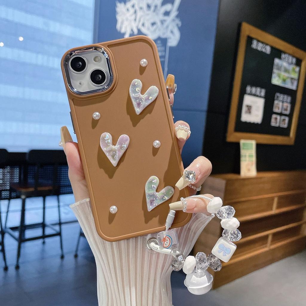 Подходит для Apple 15PROMAX Металлическая фоторамка Tpu Жемчужная любовь Чехол для мобильного телефона IPhone 7 16 Защитный чехол