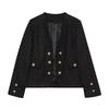 Fashion Wind Winter Decorated Row Button Black Long Sleeves Texture Suit Outwear High Waist Mini Skirt 4786045 800