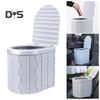 Portable Adults Folding Toilet with Lid 20 Garbage Bags Heavy Duty Outdoor Camping Hiking RV Travel Road Trip Car Multifunctional Collapsible Potty