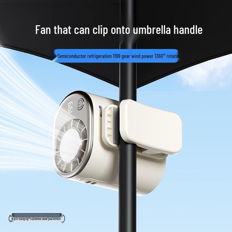 Semiconductor Portable Clip-On Waist Fan with Ice Pack for Outdoor Cooling