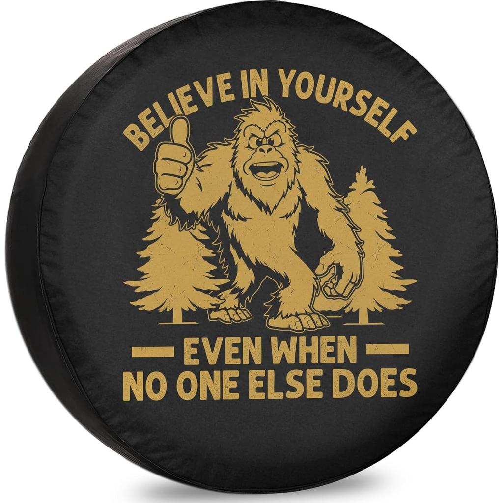 1pc Believe In Sasquatch Spare Tire Cover Unleash Adventure With Our Conversion RV Additions, Boasting Weatherproof, Dustproof F