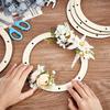 6pcs DIY Handmade Ring Wreath Wedding and Festival Home Decor Creative Wreath Wood Circle
