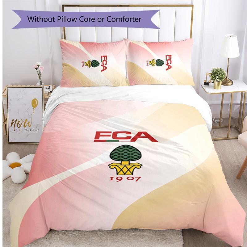 FC Augsburg FC Printed 3PCS Bedding Set Breathable Duvet Cover with Pillowcases Decorative Bed Linen for Bedroom Home
