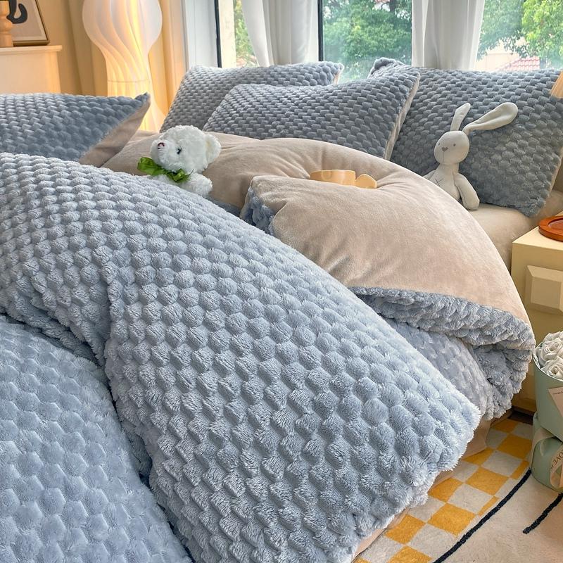 Серый Теплый Молочный Бархатный Пододеяльник Осень и Зима Толстый Чехол для Одеяла Детская Взрослая Спальня Однотонные Односпальные Пододеяльники