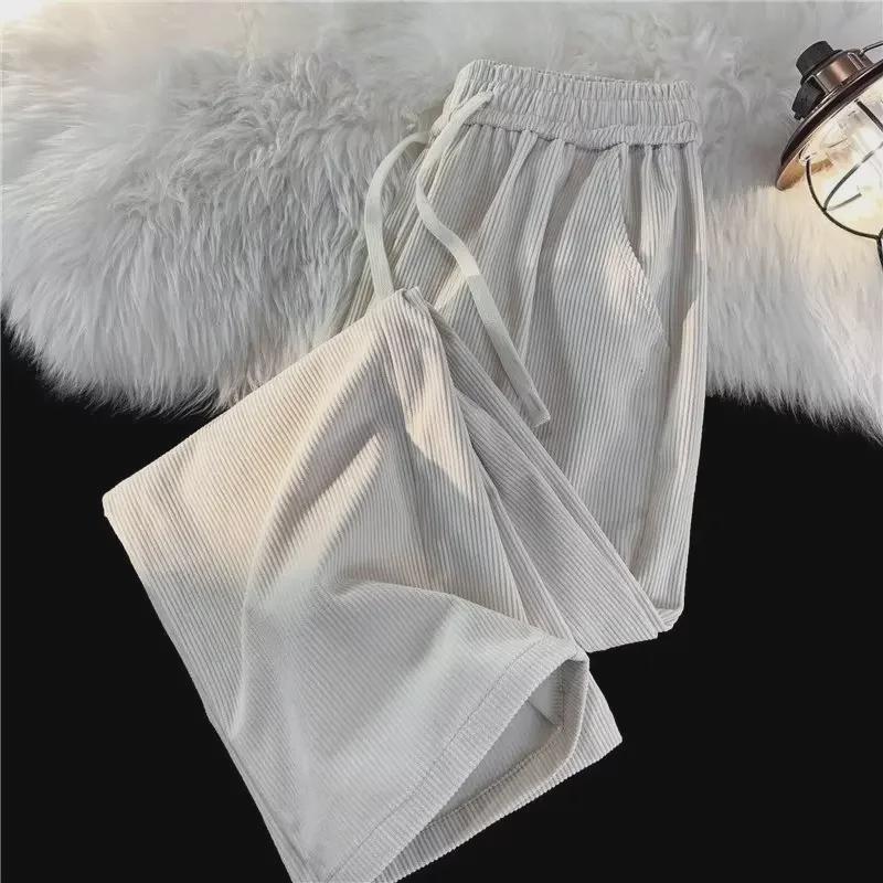 Men's High-End Wide-Leg Brown Corduroy Pants - 2023 Autumn Style