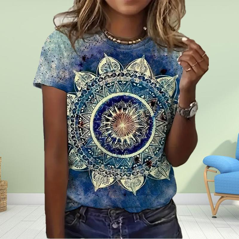 Модная женская футболка с цифровой печатью, забавная повседневная футболка с круглым вырезом и короткими рукавами, летняя женская футболка