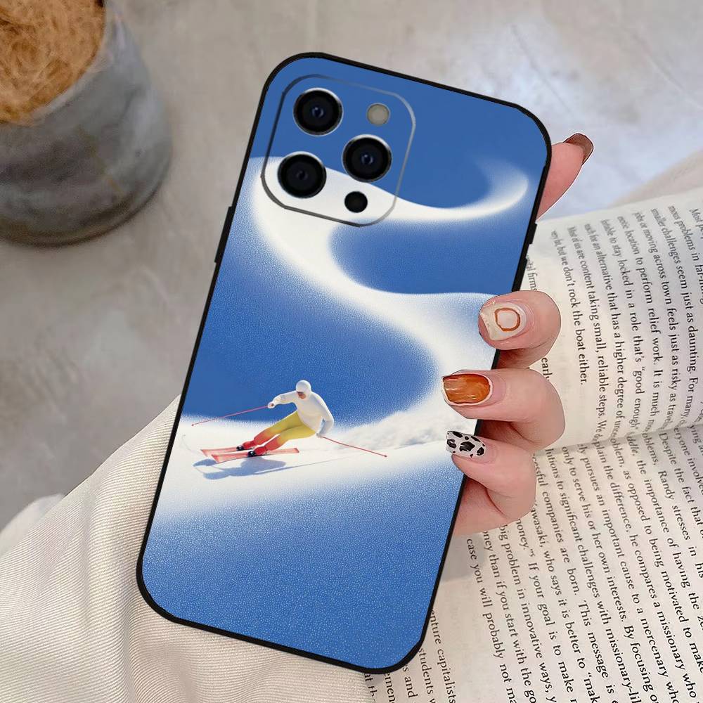Спортивный чехол для телефона Сноубординг Силиконовый Мягкий Для IPhone 17 16 15 14 13 12 11 X XR Plus Pro Max Plus