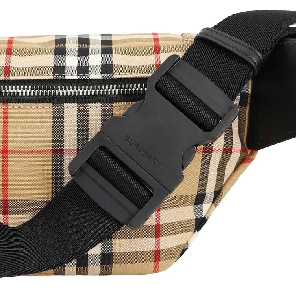 Burberry Винтажная Классическая Клетка Полиэстер Сумка Через Плечо На Грудь На Пояс Средняя Мужские сумки Бежевый 80104301