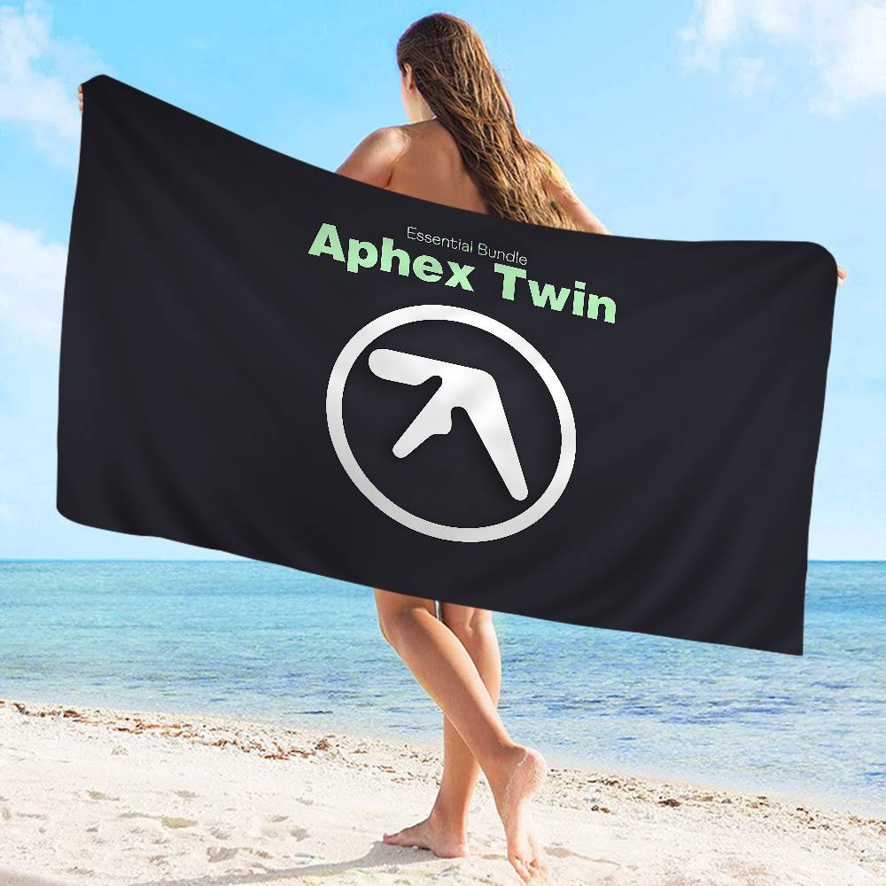Aphex Twin Пляжное полотенце Цветные банные полотенца Для девочки Микрофибра Быстросохнущие На заказ Без песка Пляж Йога Спа Тренажерный зал Бассейн