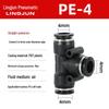 Пневматический полиуретановый быстроразъемный трехходовой прямой и переходной адаптер для воздушного шланга 4/6/8/10/12 мм
