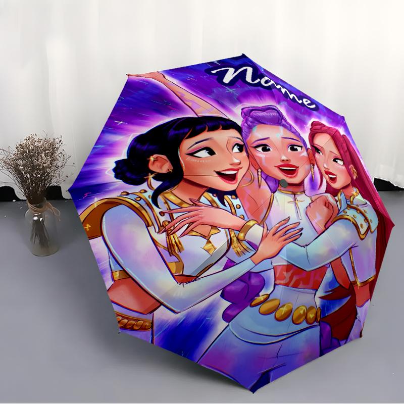 Personalized Name K-KPop Demon Hunters Print Umbrella - Automatic Open/Close, Eight-Rib Durable Frame, Automatic Folding Umbrella
