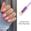 Double-Ended Nail Pen Nail Art Gradient Painting Sponge Silicone Nail Art Stamp Manicure Tool with Rhinestone Handle