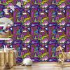 Purple Graffiti Wallpaper for Living Room and Bedroom 50x1000
