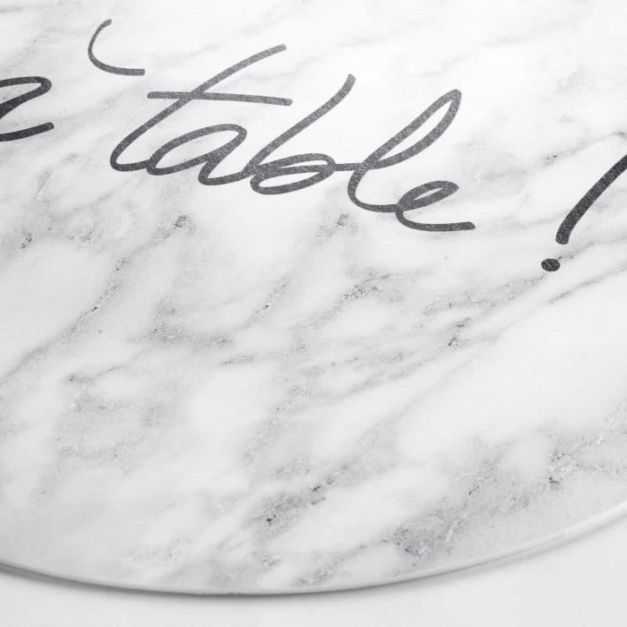 Set de table - Mont marbre - Rond - 36 cm - Gris et noir - Synthétique