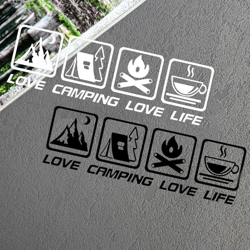 CANPING LOVE LIFE Наклейки для кемпинга на автомобиль Wilderness Campfire Adventure Car Decoration Stickers Coffee RV Off Road Водонепроницаемые