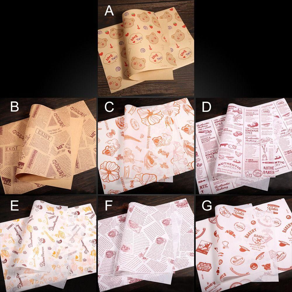 Wax Paper Non-stick Newspaper Style Wax Paper Oil-proof Baking Paper Wrapping Paper Food Packaging