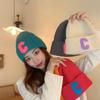 Simple Multi Color Big C Letter Winter Hat Women Winter Unisex Beanie Cap Outdoor Thick Warm Hip Hop Sport Ski Knitted Hats
