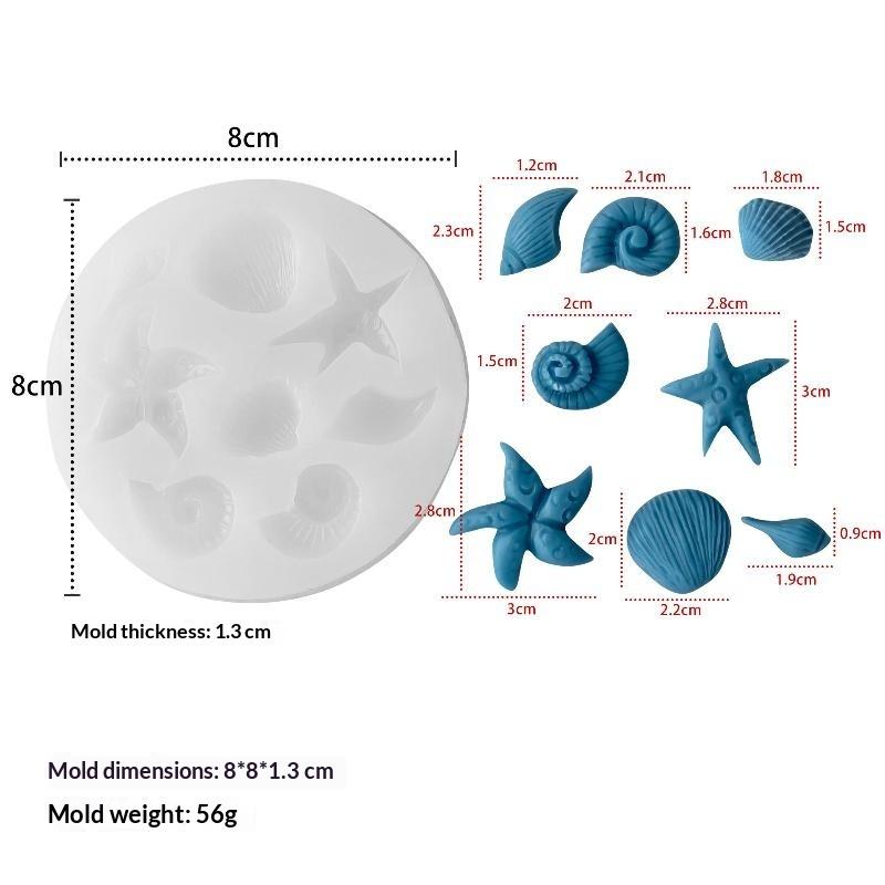 DIY Handmade Scented Candle Silicone Mold Ocean Series Shell Starfish Conch Pattern for Soap Resin Craft Home Art Projects