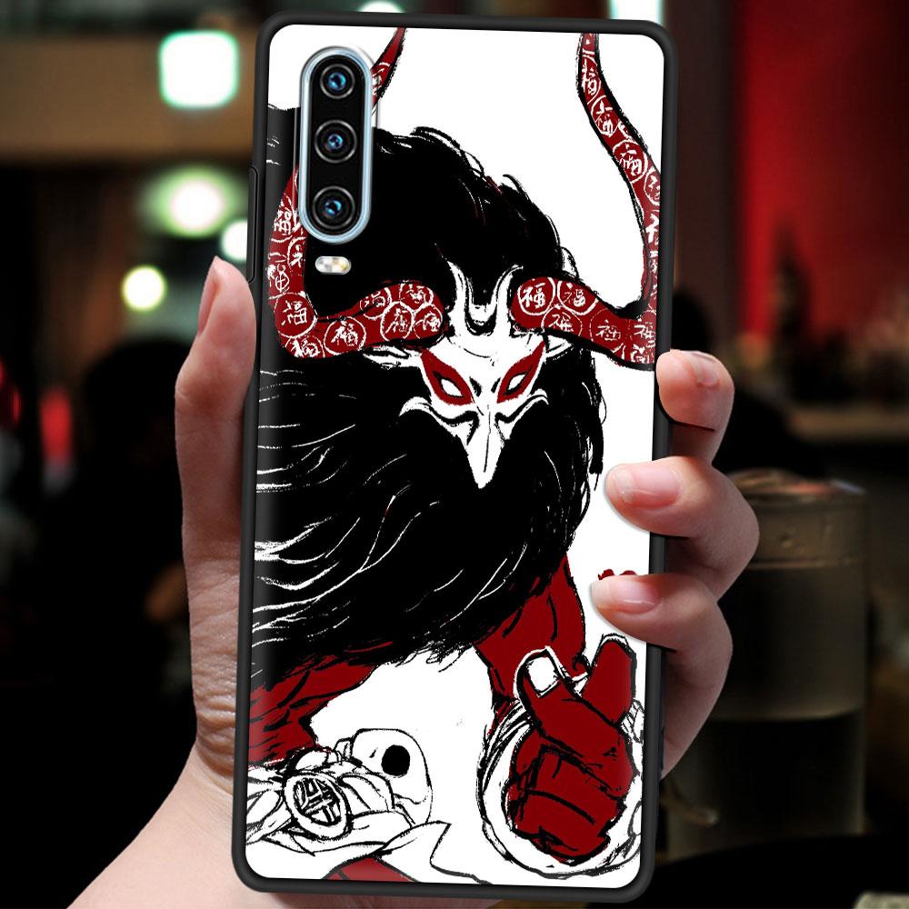 Чехол для телефона Genshin Impact черно-белый Для Huawei P30 Lite P50 Pro P20 P40 Lite E P Smart Z 2021 Y7 Y9 2019 Y6p Y9s Y7a