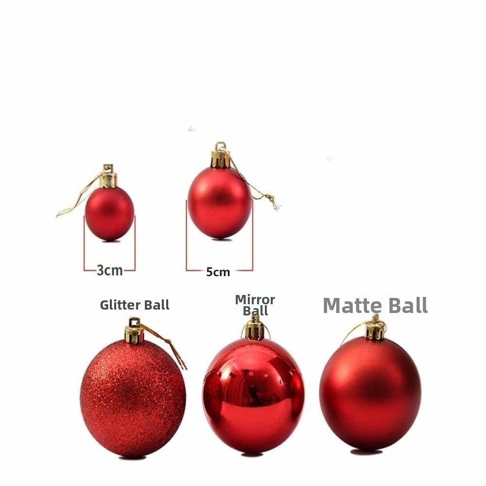 24Pcs Plastic Christmas Tree Ornaments 3/5CM Xmas Tree Baubles Christmas Balls Christmas Tree