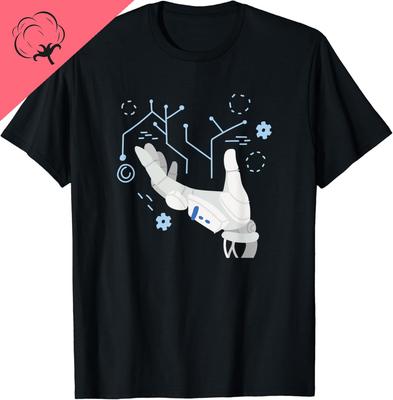 Глубокое обучение Роботизированная рука ИИ Программист Игровая футболка Хлопок Унисекс Летняя Уличная одежда Топы Графические футболки