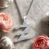925 Sterling Silver Capital Initial Z Letter Pendant Necklace Jewelry For Women with D Color Moissanite