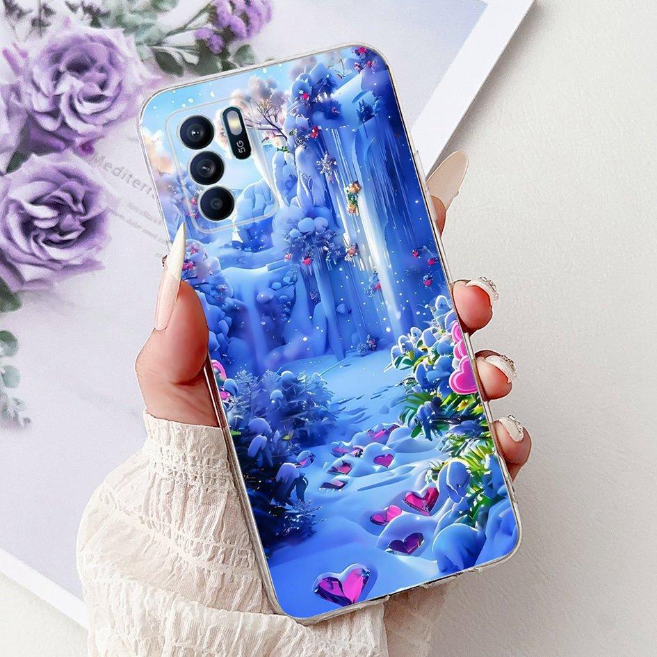 For OPPO Reno 6 6Z 5G Case CPH2237 CPH2251 Cover Fashion Flower Soft Silicon Bumper on OPPO Reno6 Pro CPH2249 Reno6 CPH2235 Capa