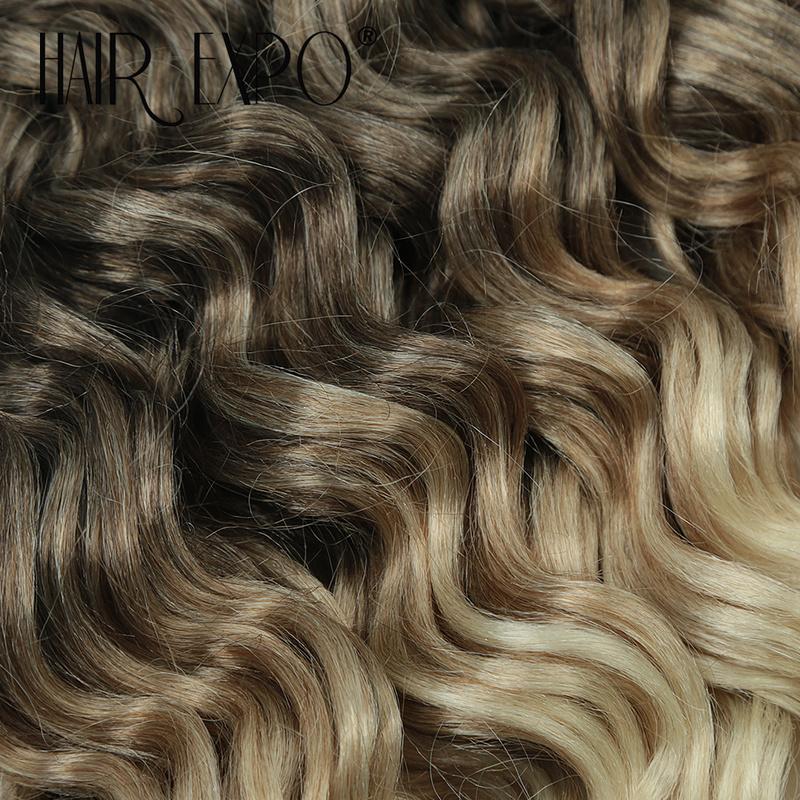 12Inch Deep Wave Twist Crochet Hair Synthetic Ocean Wave Braiding Hair Extensions 4PCS Ombre Afro Curls Blonde Brown Braids Hair