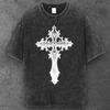 Мужская оверсайз футболка с принтом креста, вымытый черный, Opium Streetwear, S-2XL