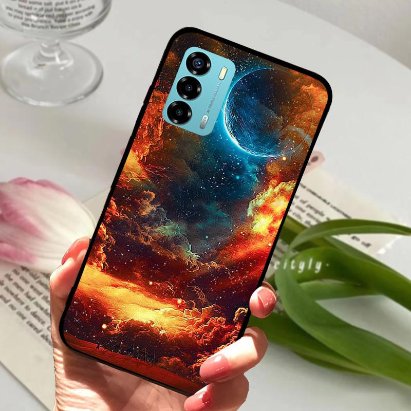 Чехол для ZTE Blade V40 Vita 8045 6.75" Животный Мультяшный Мягкий Силикон Funda для ZTE Blade V40 Vita Чехол для Телефона V40Vita Черный Coque