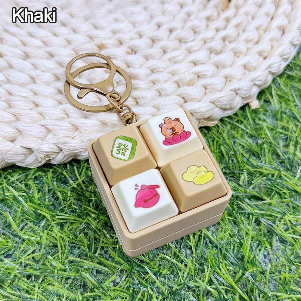 New Cartoon Fidget Keychain Keys Button DIY Keyboard Finger Keyboard Caps Relief Stress Keycap Pinch