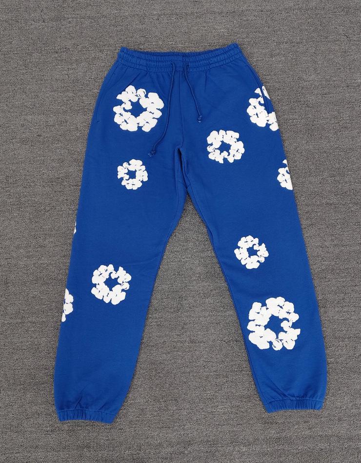 Худи из плотного хлопкового денима с цветочным принтом - Модная американская уличная куртка для мужчин