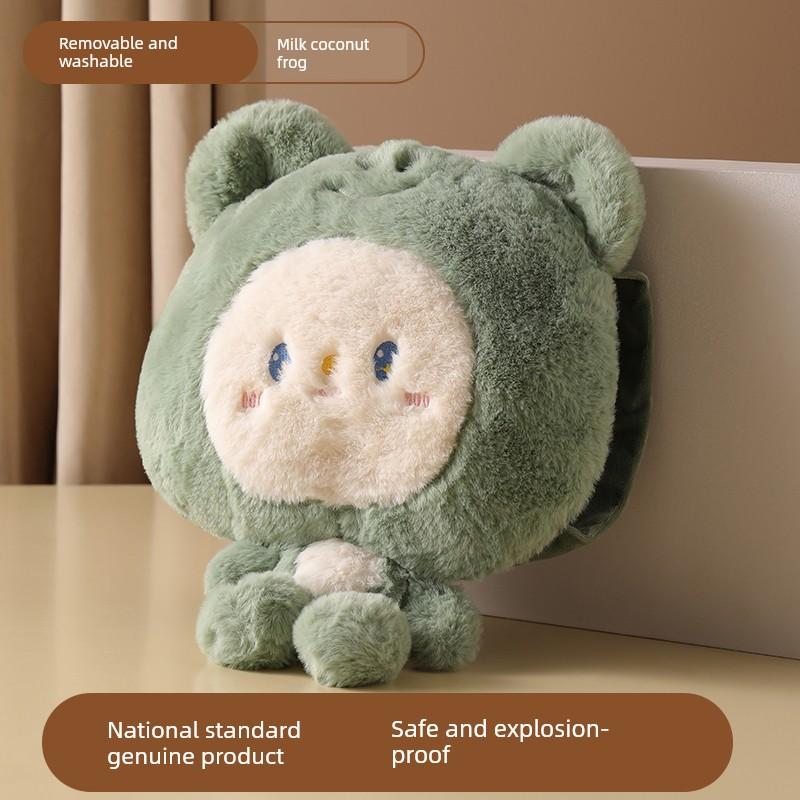 Stuffed charging hot water bag cute girl hot compress belly bed cartoon warm baby 2025 explosion-proof genuine