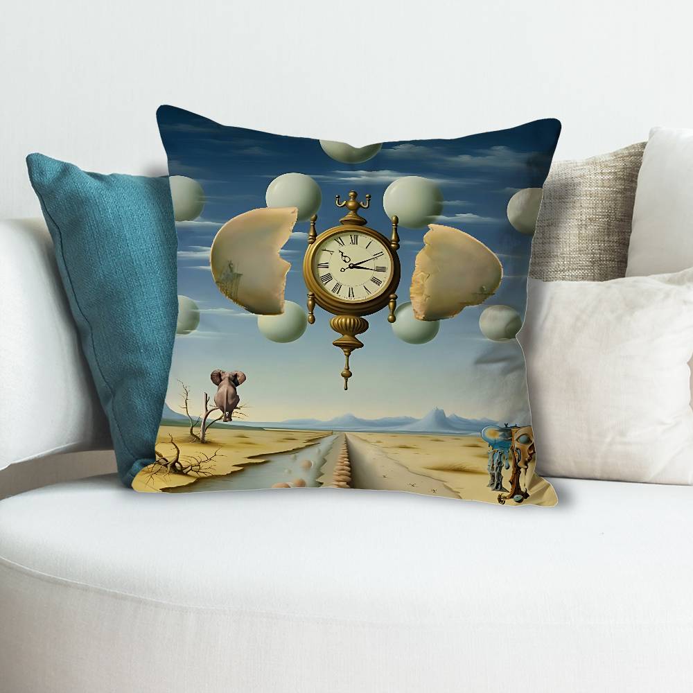 SSalvador Dali Art Pillow Cases for Bedroom Living Room Sofa Home Decor Polyester Cushion Cover with Zipper