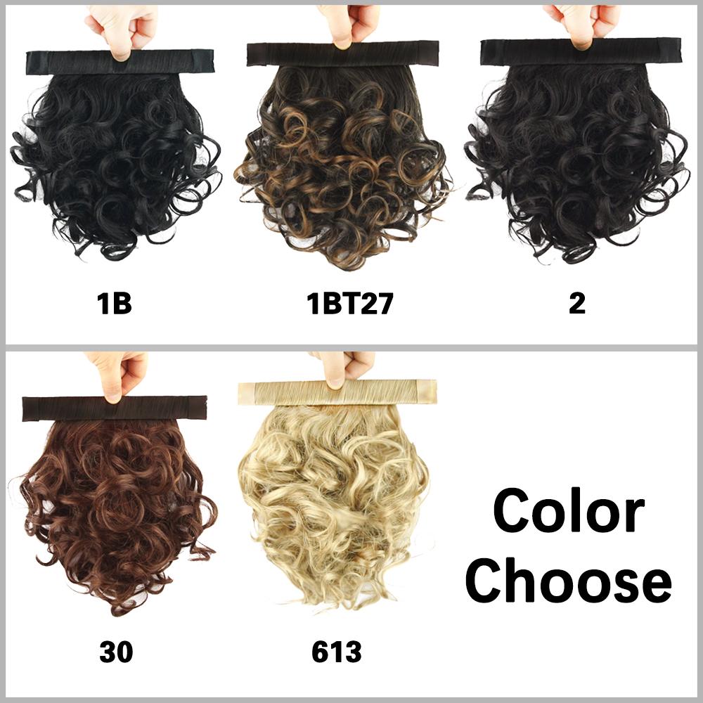 MISS WIG Синтетические короткие кудрявые волнистые накладные хвосты на заколках, окружающие хвост, для ношения женщинами