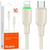 Mcdodo Charger Usb-C Lightning Fast Charging Cable For Iphone 1M Led Beige
