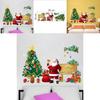 Рождественская наклейка на стену ПВХ съемная Санта-Клаус и елка для праздничного декора и гостиной