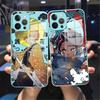 Anime Demon Slayer Kimetsu No Yaiba Phone Case For iPhone 11 12 13 Pro Max X XR XS MAX X 8 7 Plus Pale Blue Tempered Glass Case