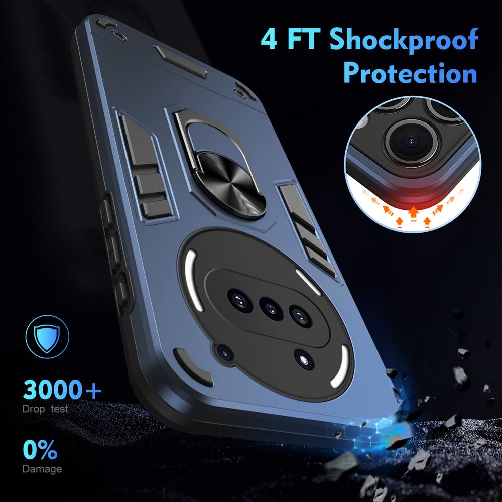 KEYSION Противоударный бронированный чехол для Nothing Phone 3A Мягкий силикон + защитное кольцо для камеры ПК Чехол-подставка для телефона Nothing Phone3A