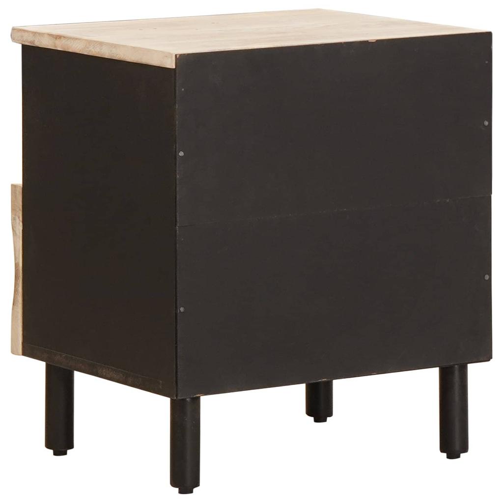 White Nightstand with Drawers 40 x 33 x 46 cm Solid Mango Wood