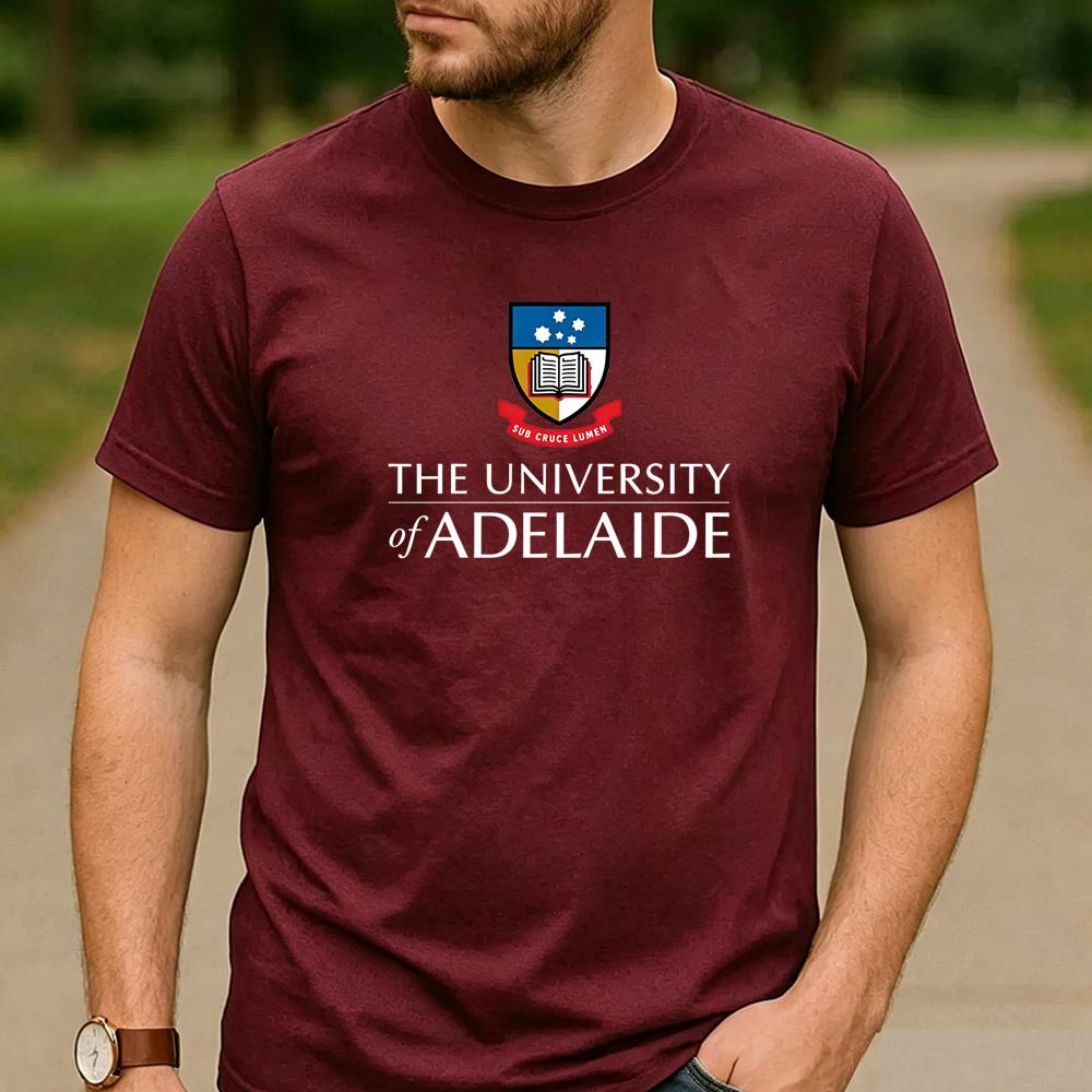 Vintage Retro The University of Adelaide Logo Cotton Graphic T Shirt Unisex Short Sleeve Alumni Graduate Holiday Tee