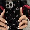 Ins Нишевый Пиксельный Розово-Белый Чехол-Сердечко для Телефона iPhone 17 16 15 14 13 12 11 Pro Max X Plus Air Глянцевая Пленка Жесткий ПК