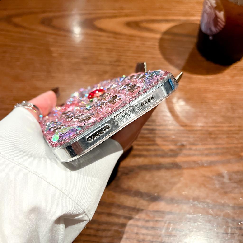 Tulip Diamond Is Suitable for Apple IPhone16ProMax Luxury Anti-fall 15ProMax All-inclusive 14 Mobile Phone Case